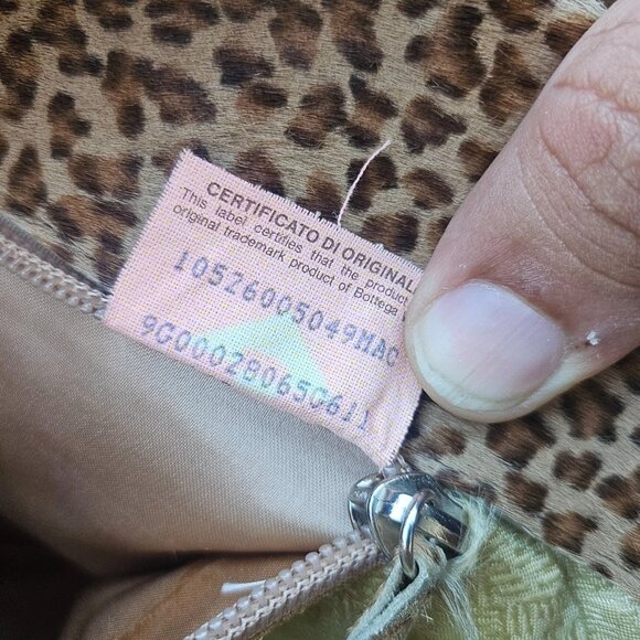 Vintage BOTTEGA VENETA Handbag Brown Animal Print Tote Bag Made in Italy Auth - Picture 11 of 11